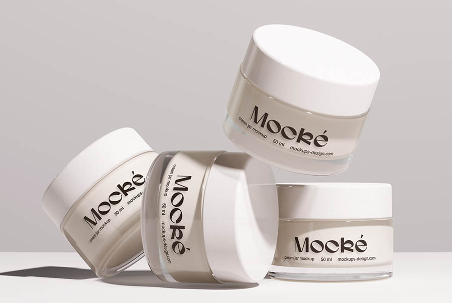 Cosmetic jar mockups set