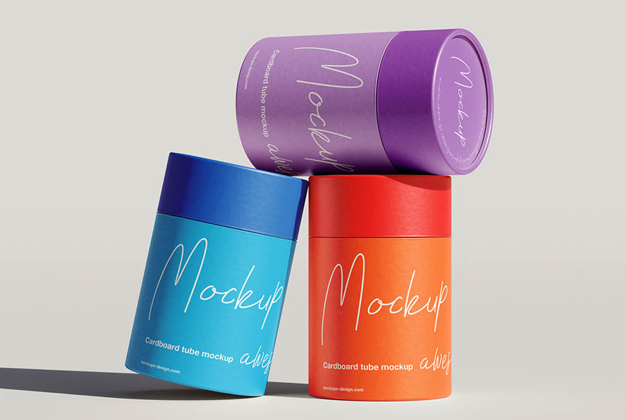 Cylindrical cardboard tube mockup