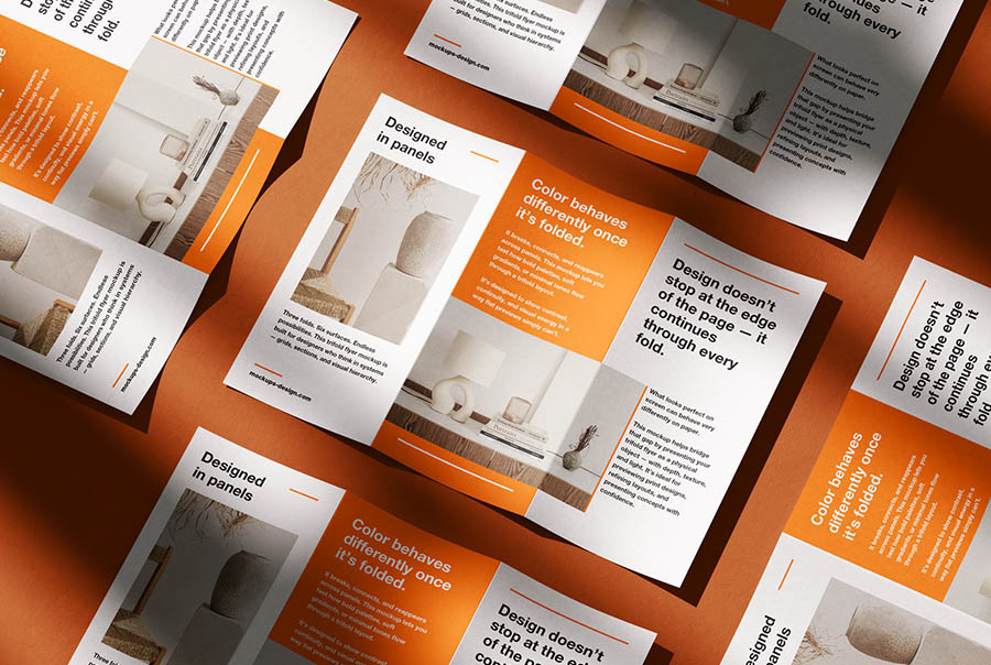 Dynamic trifold flyer mockup
