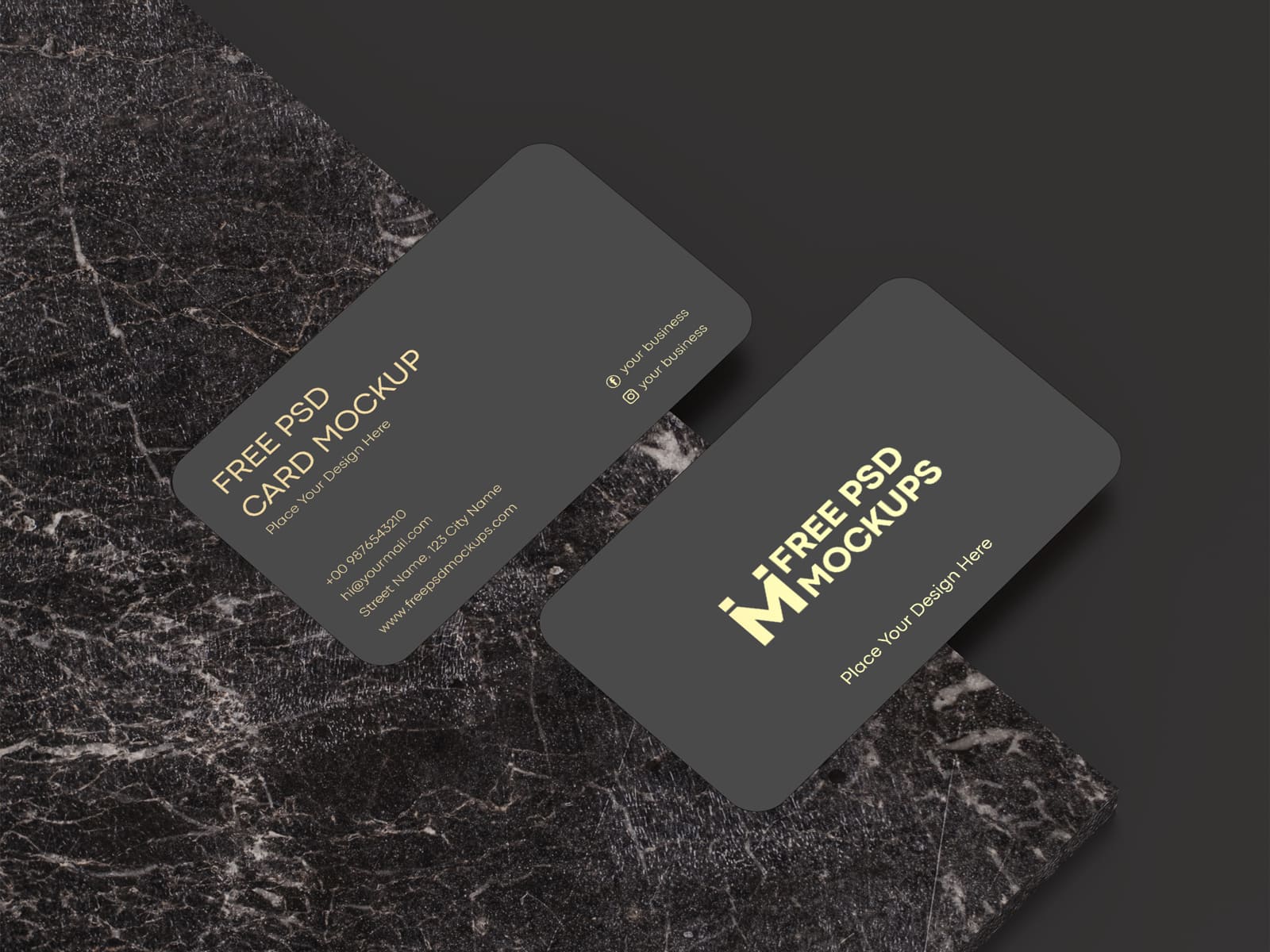 Free Elegant Business Card Mockup