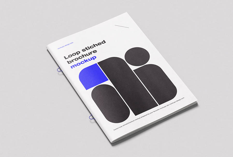 Elegant loop stitched brochure mockup