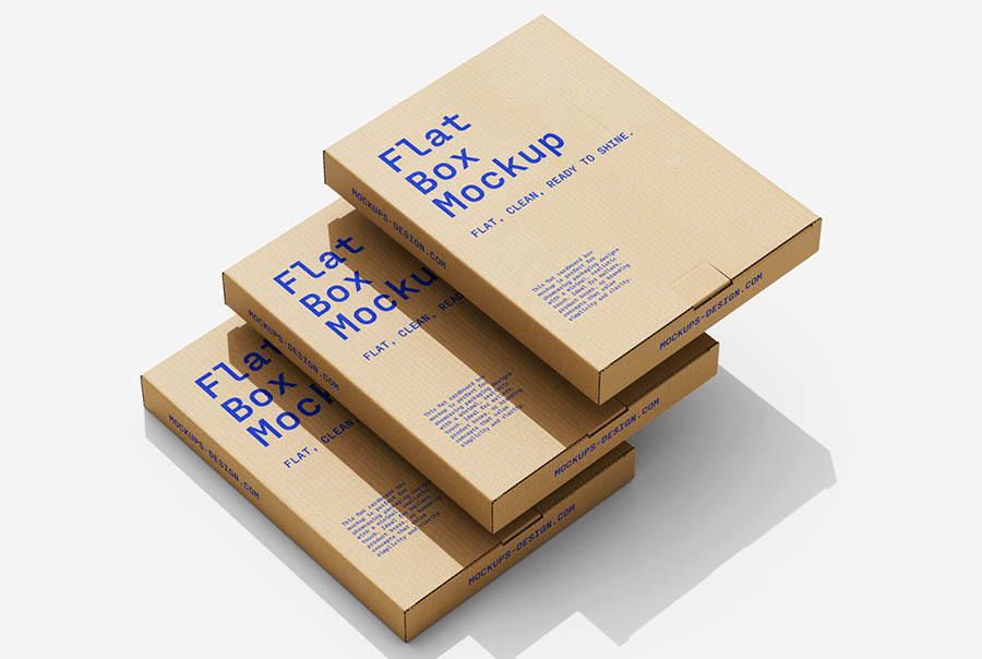 Flat cardboard box mockup