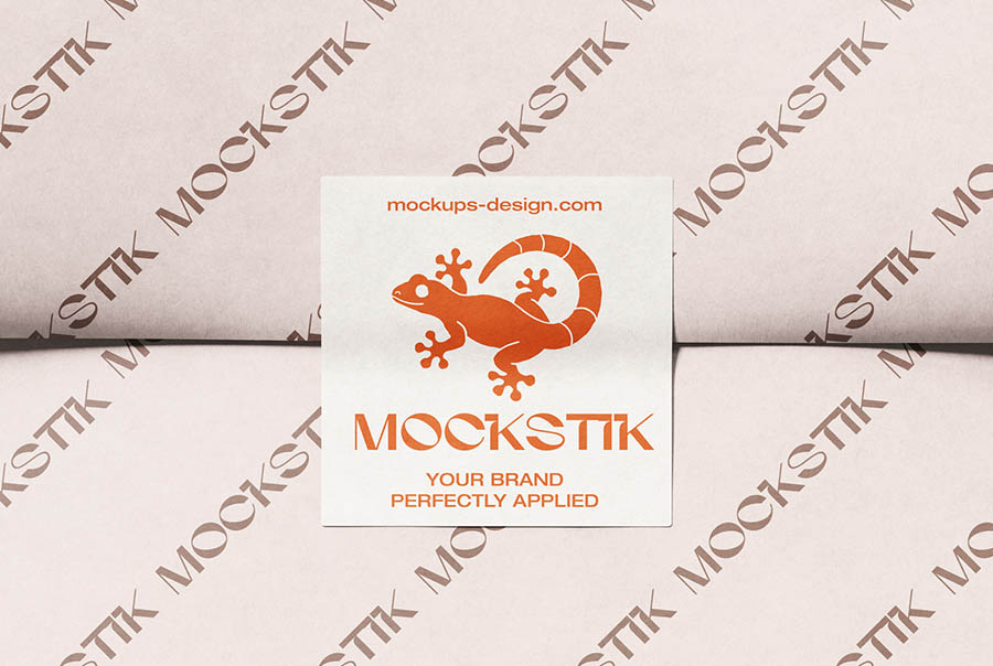 Flat square sticker mockup