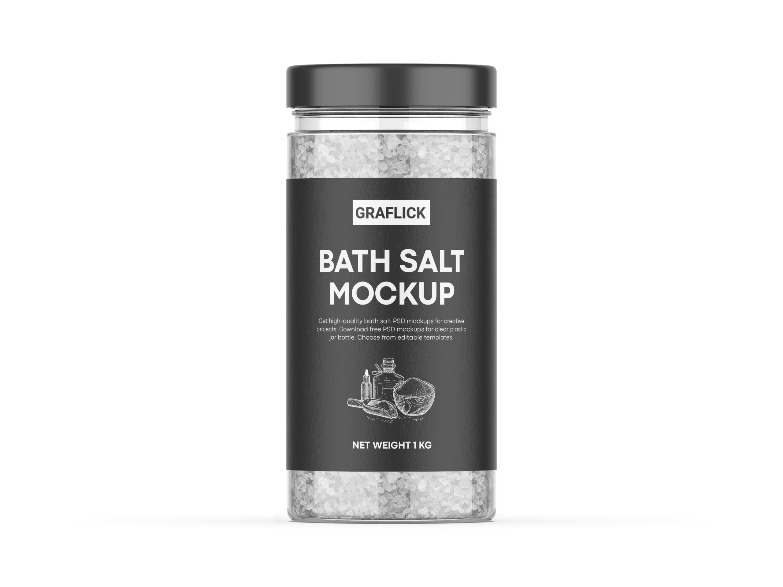 Free bath salt jar mockup