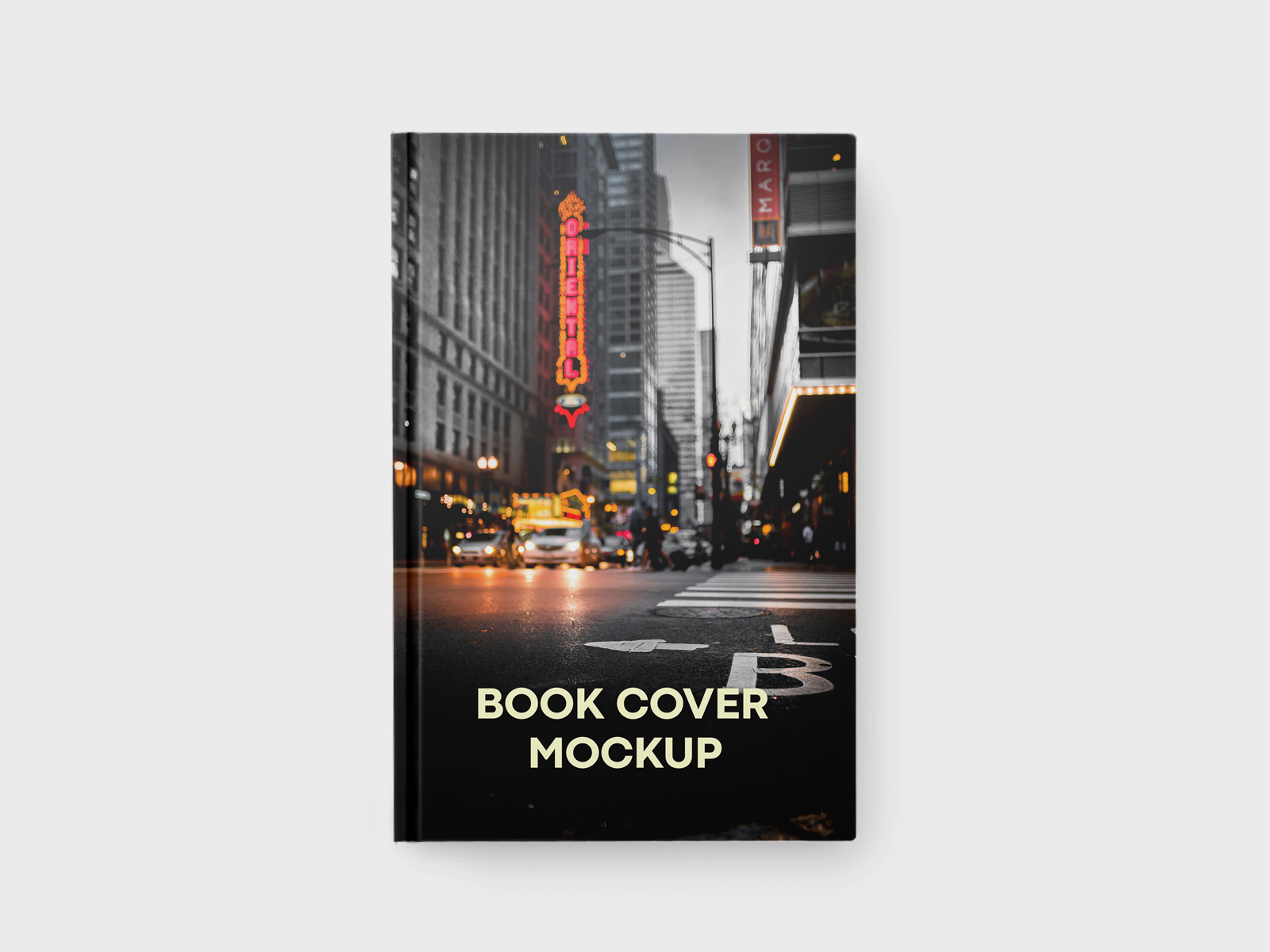 Free glossy book cover mockup