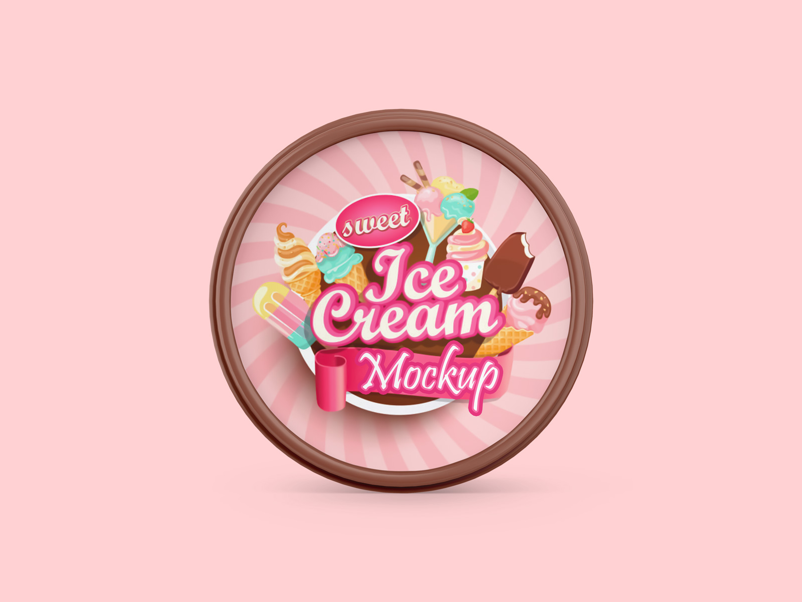 Free ice cream cup mockup psd download