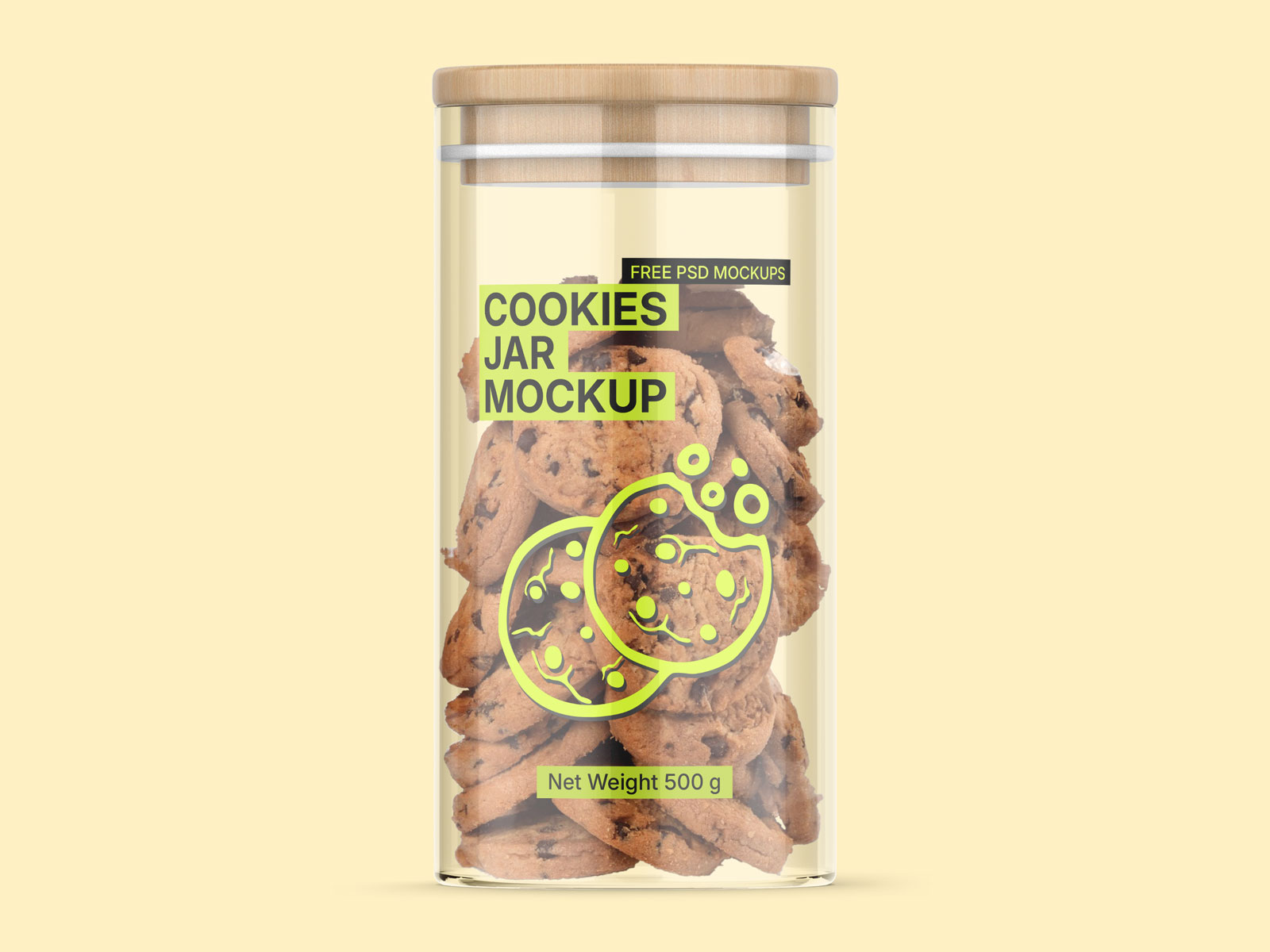 Free plastic cookie jar mockup
