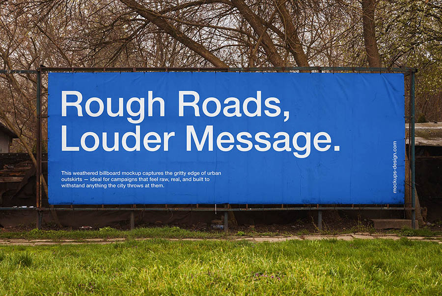 Gritty suburban billboard banner mockup