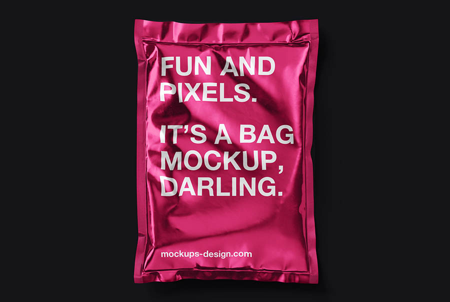 Metallic bag mockup