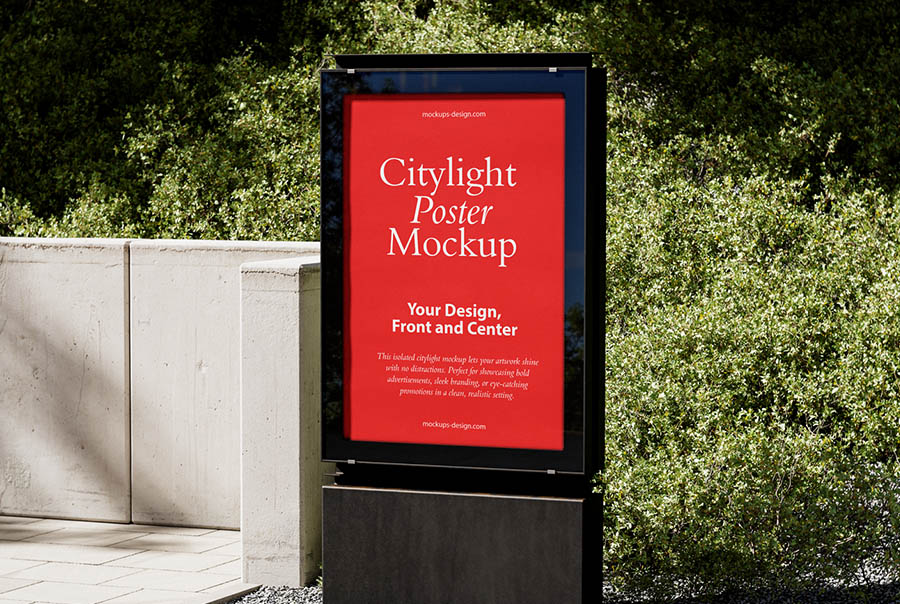 Minimal citylight poster mockup