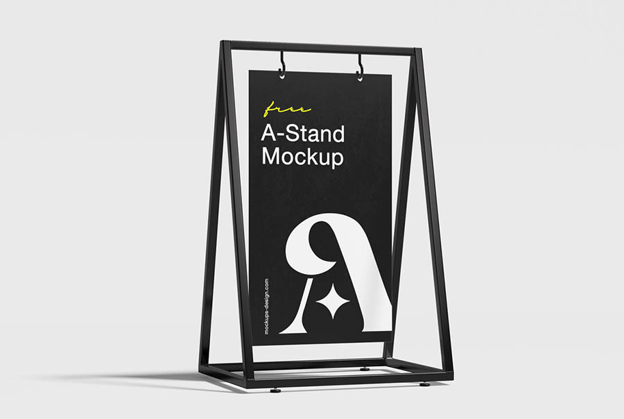 Modern A-Stand poster mockup