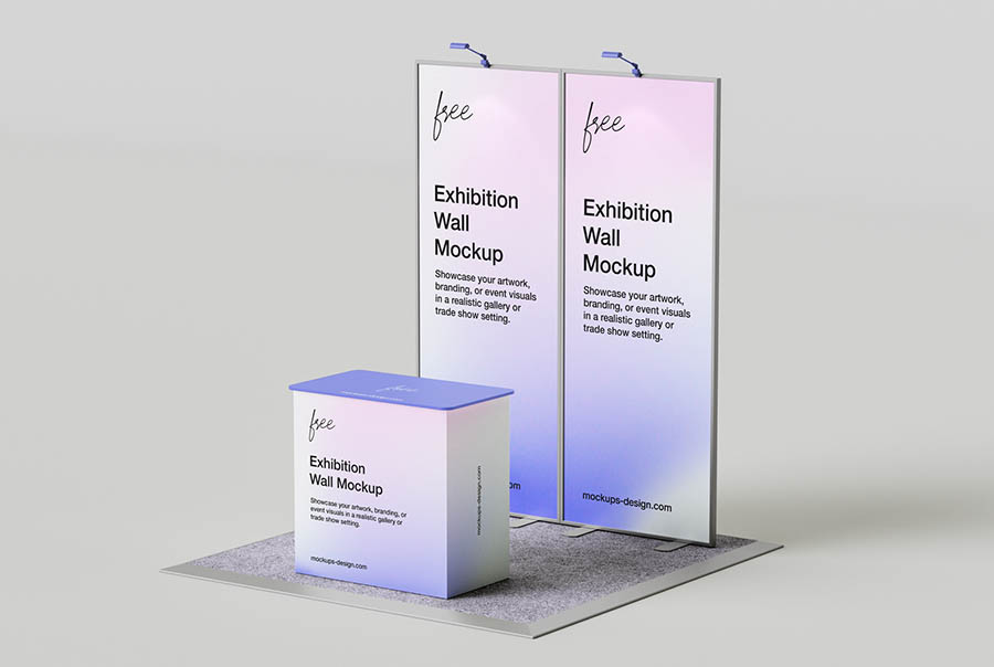 Modern exhibition wall mockup