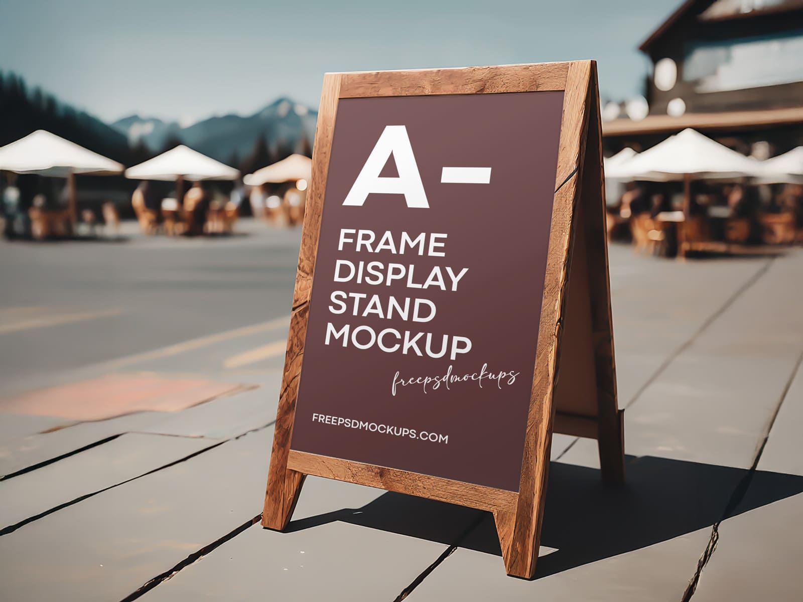 Free Outdoor A-Frame Sign Mockup