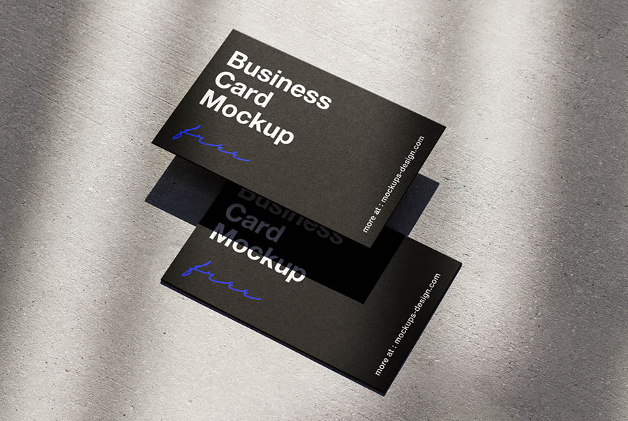 Shadowed business card mockup