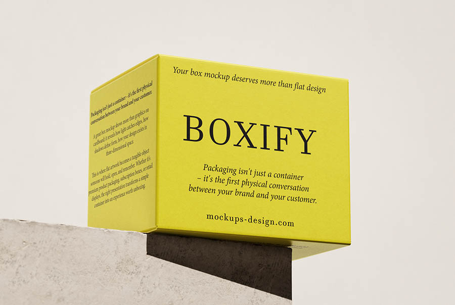 Square cardboard box mockup