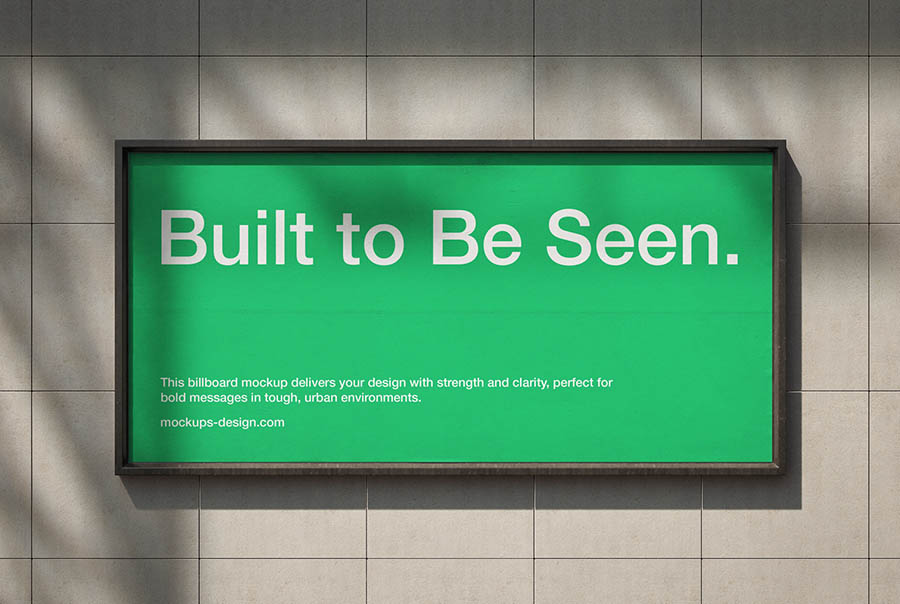 Tiled wall billboard mockup