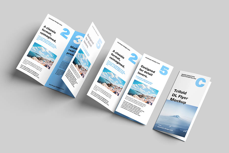 Trifold DL flyer mockup