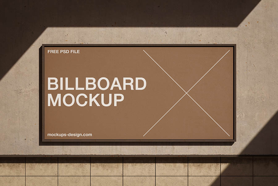 Wall-mounted billboard mockup